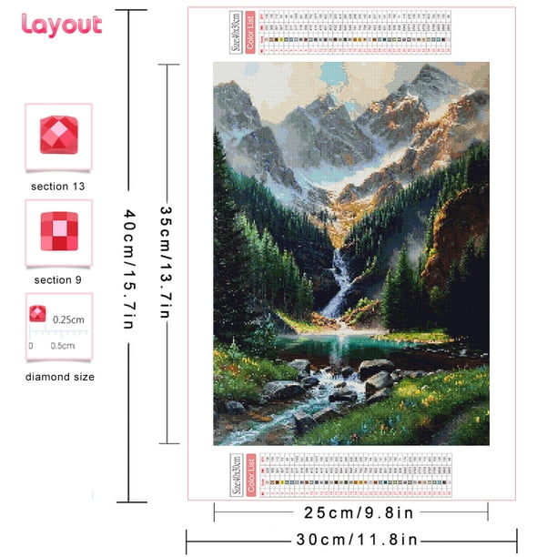 Full Diamond Painting Landscape Waterfall 5d Mosaic Mountain Art