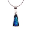 thumbnail image 4 of DEEP OCEAN BRILLIANCE 14KT WHITE GOLD NATURAL AUSTRALIAN OPAL NECKLACE, 4 of 5