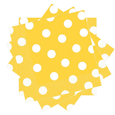 Sunshine Yellow Polka Dot Beverage Napkins (16ct) | Easter & Holiday Party Tableware