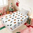 thumbnail image 2 of Manfei Gingerbread Twin Fitted Sheet Christmas Bedding, Blue Silver 2 Pieces 1 Fitted Sheet and 1 Pillowcase, 2 of 4