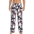 thumbnail image 2 of Goofa Leaves Flower Printed Soft Pajama Pants for Men, Wide Leg Comfy Casual Lounge Yoga Pants-XX-Large, 2 of 9