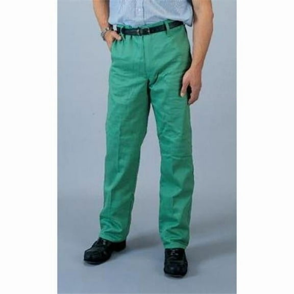 X 32'' Green 9 Ounce Westex Proban FR7A Cotton Flame Retardant Pants With Zipper Closure