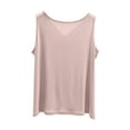 thumbnail image 4 of ManxiVoo Womens V Neck Sleeveless Cropped Camisole Tank Top Side Split Soft Modal Summer Casual Comfortable Layering Piece L Size Beige, 4 of 4