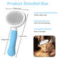 thumbnail image 3 of Euqvunn Cat & Dog Grooming Brush – Self-Cleaning Slicker Brush for Shedding, Removes Loose Fur & Tangles, Gentle & Skin-Friendly, Perfect for All Coat Types – Blue, 3 of 14
