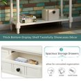 thumbnail image 4 of Tcbosik Narrow Console Table with 2 Drawers, Ivory White Wood Sofa Table with Bottom Storage Shelf, Vintage Entry Tables for Living Room, Entryway, Hallway, 35.43"L x 13.8"W x 30.25"H, 4 of 9