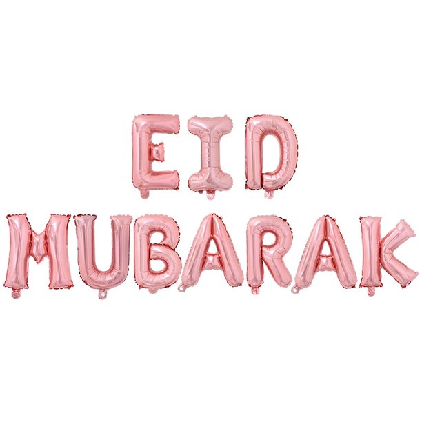 1 Juego de Globos de papel de aluminio con letras Eid Mubarak, decoraciones de Ramadán Kareem, Globos de helio de luna y estrella 2023, suministros para fiestas islámicas musulmanas, regalo Tan Jianjun unisex