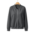 thumbnail image 5 of Women Zip up Jackets, Long Sleeve Loose Hoodless Workout Outerwear, Full Zip Winter Fall Casual Coats for Women, Hiking Sports Home Walking, 5 of 7
