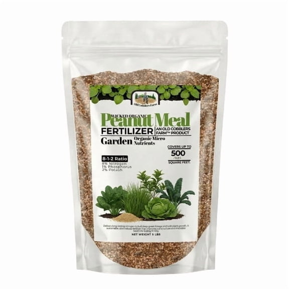 Old Cobblers Farm™ Wicked Organics Peanut Meal (Org.) 8-1-2 – Balanced Plant Nutrition for Steady Growth, Healthier Soil & Stronger Roots – (5 lbs | 10 lbs | 15 lbs | 20 lbs)(5lbs)