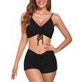 thumbnail image 2 of Women‘s High Waisted Bikini Swimwear Two Piece Swimsuit Drawstring Bathing Suit, 2 of 4