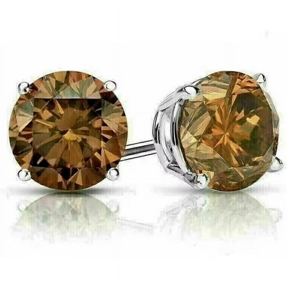 1-00-Ct-Round-Cut-Chocolate-Brown-Diamond-Stud-Push-Back-Earring-s-14K-White-Gold-Plated-925-Sterling-Silver-For-Women