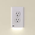 thumbnail image 1 of Single - SnapPower GuideLight [For Duplex Outlets] - Replaces Plug-In Night Light - Electrical Receptacle Wall Plate With LED Night Lights - Auto On/, 1 of 7