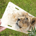 thumbnail image 5 of 1 Pcs 2D Flat License Plate Covers & Frames, Lioness For Decorative Front, Waterproof For Decoration Aluminum License Plate Covers & Frames Cover For Men Women, 12" X 6", 5 of 6