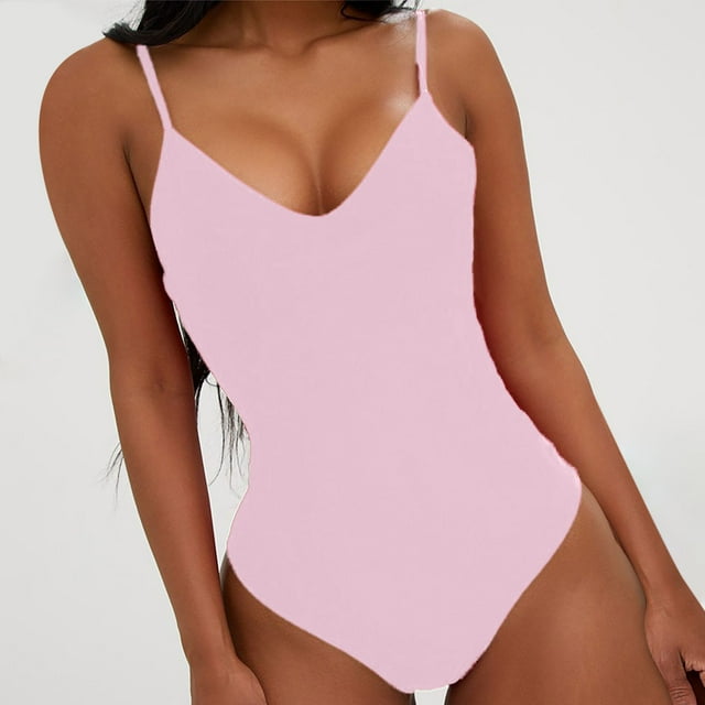Traje de baño de una pieza para mujer, conjuntos de bikini para mujer, traje de baño de una pieza grande de color con tirantes y sin espalda para mujer.