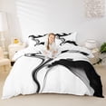 thumbnail image 3 of Homewish Abstract Fluid Ink Twin Duvet Cover,Contemporary Art Twin Bedding,Black,Reversible,2-Piece,1 Duvet Cover and 1 Pillowcase, 3 of 6
