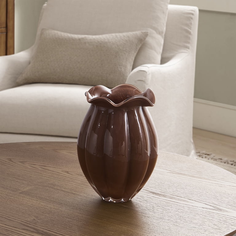 Home Decor Collection 9 In Brown Milky Glass Vase photo 3