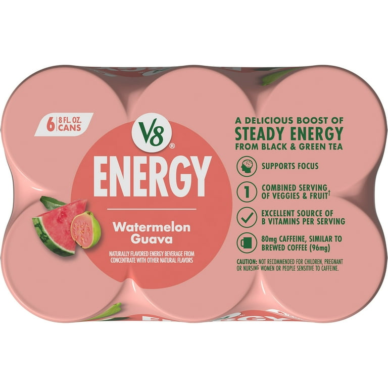 V8 Juice Watermelon Guava Energy Drink, 8 fl oz Can