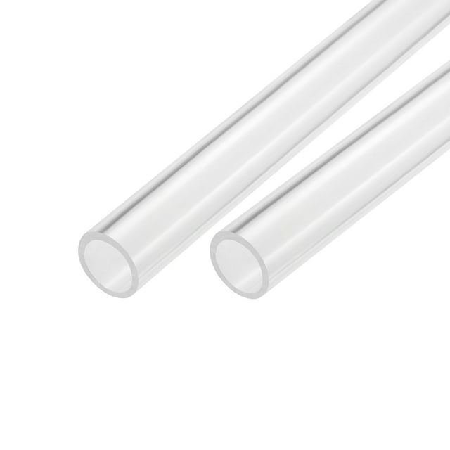 Acrílico Tubo Transparente Rígido Redondo Tubo 18mm ID 22mm OD 14" para Lámparas y Linternas, Agua Refrigeración Sistema 2uds