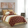 thumbnail image 2 of Nanshing Dante Circle Medallion 10-Piece Comforter Set, King, Burgundy, 2 of 9