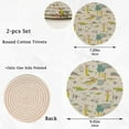 thumbnail image 3 of GZHJMY Cotton Hand Drawn Dinosaurs 2 Pcs Woven Pot Holder Trivets Set,Round Coasters Placemat for Cooking Baking Hot Dish Pan Pot Bowl Teapot(7/9 Inches), 3 of 5