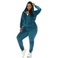 thumbnail image 2 of White Mark Women's Plus Size 2 Piece Velour Tracksuit Set, 2 of 5