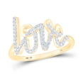 thumbnail image 4 of 10K Yellow Gold Womens Round Diamond Love Fashion Ring 1/5 Cttw, Womens Size: 5-10, 4 of 4