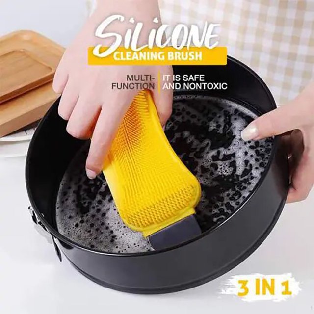 Fiudx Cepillo de Silicona, Cocina Resistente Al Calor, Fácil de Usar En Lavavajillas, Apto para Vajilla, Coche, Baño, Solución de Limpieza para El Hogar, Diseño Duradero y No Poroso.