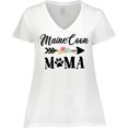 thumbnail image 3 of Inktastic Maine Coon Mama with Flowers and Arrow Women's Plus Size V-Neck T-Shirt, 3 of 5
