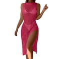 thumbnail image 2 of Conairie Swimsuit Coverup For Women Sleeveless Loose Hollow Knit Bathing Suits Cover Ups Summer Beach Long Dress Vacation Outfits Hot Pink One Size, 2 of 9