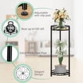 thumbnail image 5 of Simple Trending Round Plant Stand Indoor Outdoor, Waterproof Metal Tall 31” Plant Shelf Holder, Heavy Duty Flower Pot Display Rack, 2 Pack, Black, 5 of 6