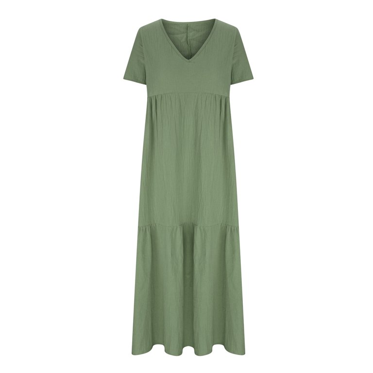 comfortable long dresses Women's Loose Comfortable Printed Ruched Cool Wrap Dress Strapless Asymmetrical Neck Vacation Long Dress