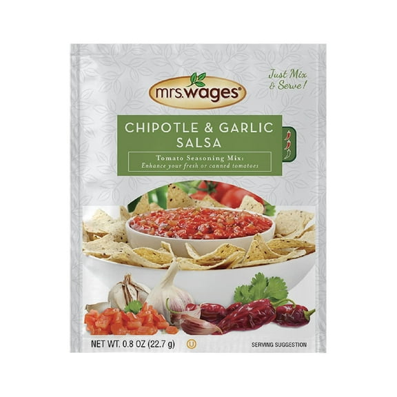 Mrs. Wages Mix Chipotle CM31 and Garlic Salsa Seasoning, 0.8 Ounce (Pack of 12)