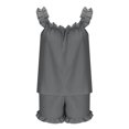 thumbnail image 5 of VISALY Women Pajama Sets Short Sleepwear for Women Sleeveless Tank Tops Square Neckline Cami Top with Shorts Soft Loungewear Loose Nightwear Matching Pajama Set Dark Grey Xxl, 5 of 8