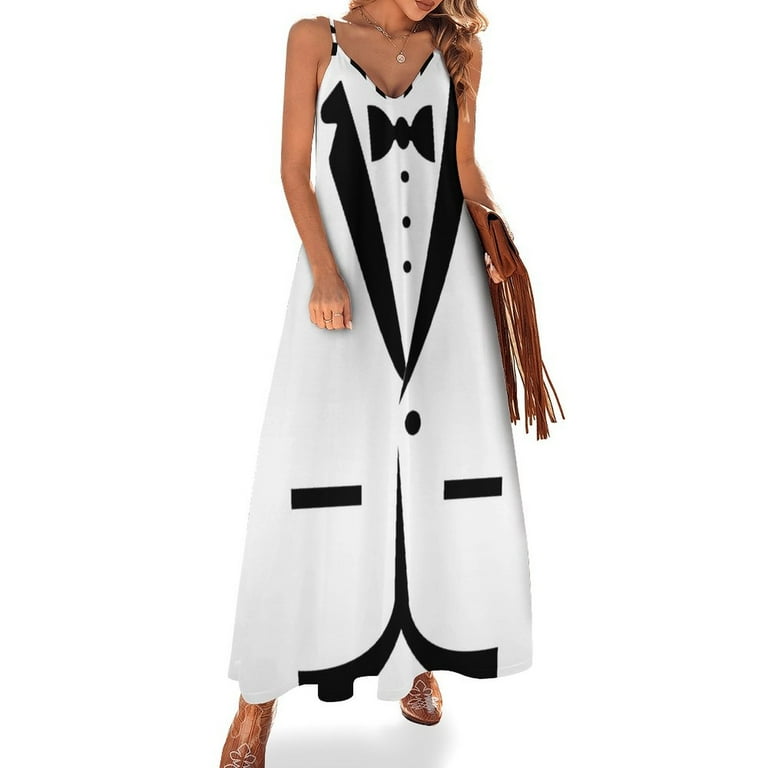 Bow tie TUXEDO Sleeveless Dress cute dress Dress woman dress women elegant  luxury wedding dresses for parties - Walmart.com
