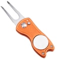 thumbnail image 1 of Metal Foldable Golf Divot Repair Tool With Golf Ball Marker Orange, 1 of 6