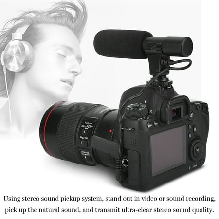 Stereo Microphone,VBESTLIFE Mini Professional Stereo Microphone for Video Recording Universal for Digital Video Camera (Best Digital Camera For The Classroom)