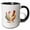 Black/White, variant on 3drose, Two Turtle Doves Cut-out Stylized Stencil Retro Style, 15oz Two-tone Blue Mug
