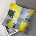 thumbnail image 7 of BANET Yellow and Grey Abstract Art Artwork Pillow Cover, Gallery Modern Decorative Throw Pillows Cushion Cover for Bedroom Sofa Living Room Set of 2 22x22in, 7 of 7