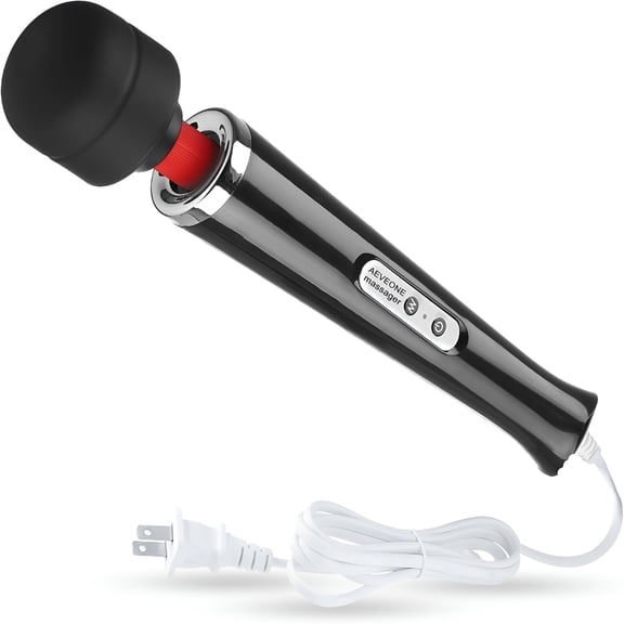 OITY Wired Powerful Handheld Wand Massager,Strong Personal Vibration Massage for Sports Recovery,Back Muscle Aches,Whole Body Pain(Black)