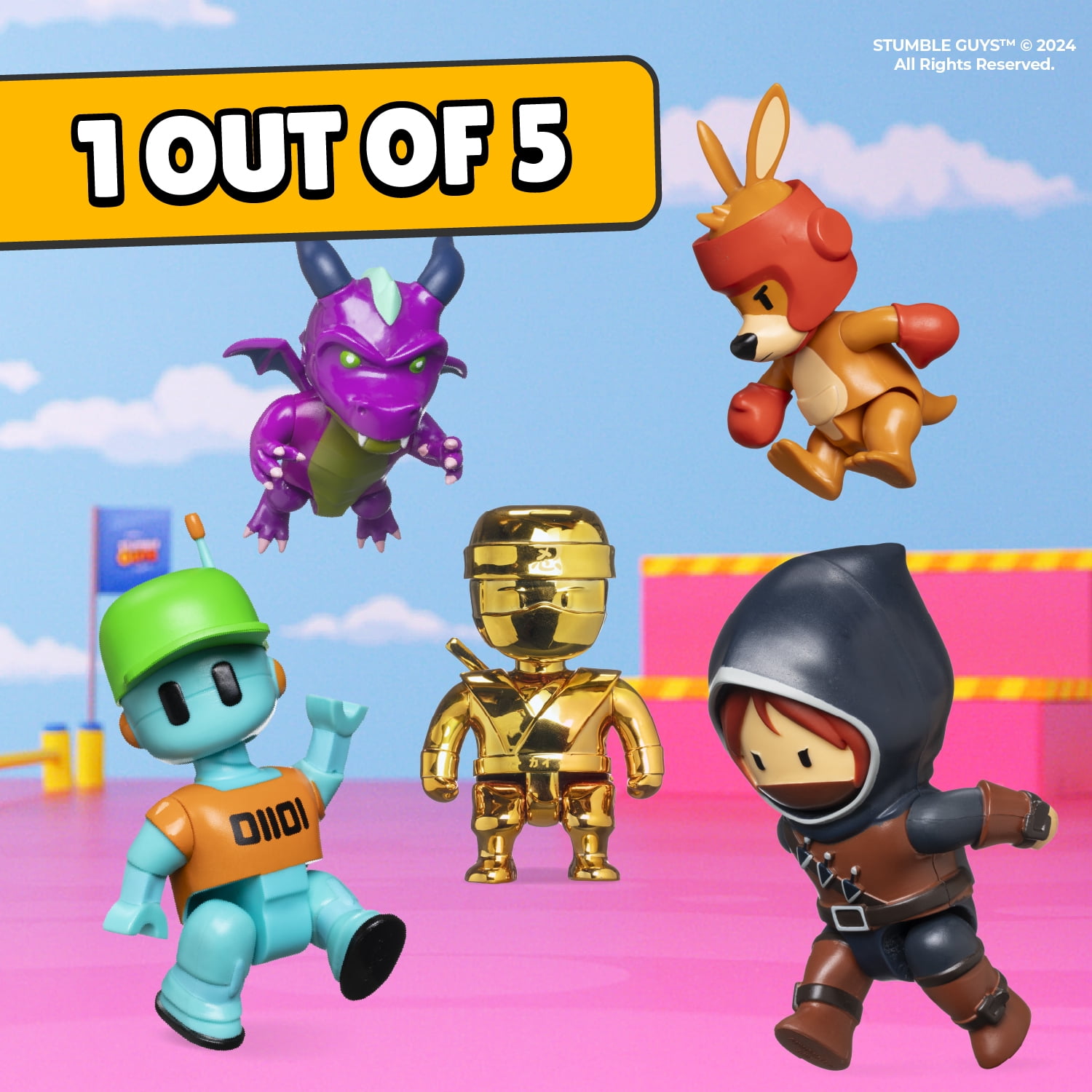 Stumble Guys Season 2 Articulated Action Figures 1-pack Window Box, 4 Characters to Collect