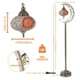 thumbnail image 2 of 3D Crescent Moon Turkish Floor Lamp - 60 Inch Boho Lamp, 8 Inch Stained Glass Shade, Handmade for Living Room, Bulb Included, 2 of 7
