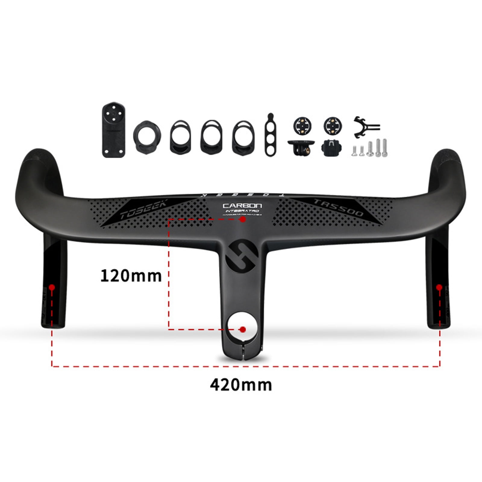 1Set Fiber Handlebar Integrated Bar Stem Road Bike Handlebar