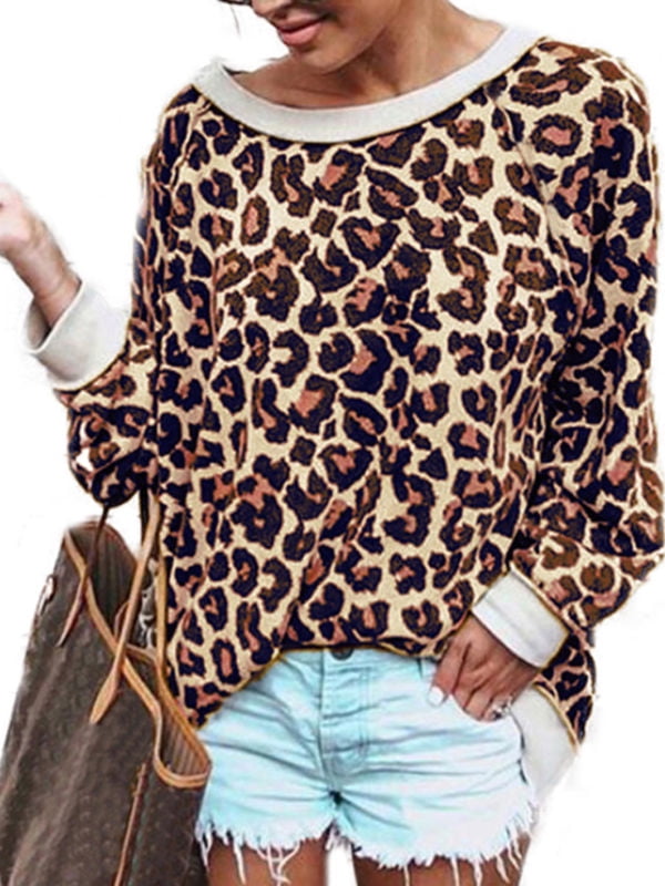 leopard print sweatshirt womens