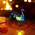 thumbnail image 4 of Lámpara solar con forma de estatua de pavo real HONGLAND, impermeable, de metal, para exteriores, 4 of 9