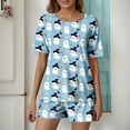 thumbnail image 2 of Women'S Pajama Sets Halloween 2 Piece Milk Fiber Pajamas For Women Pumpkin Ghost Printed Button Up Pajamas For Women Short Sets Lounge Sets Womens Matching Sets, 2 of 4