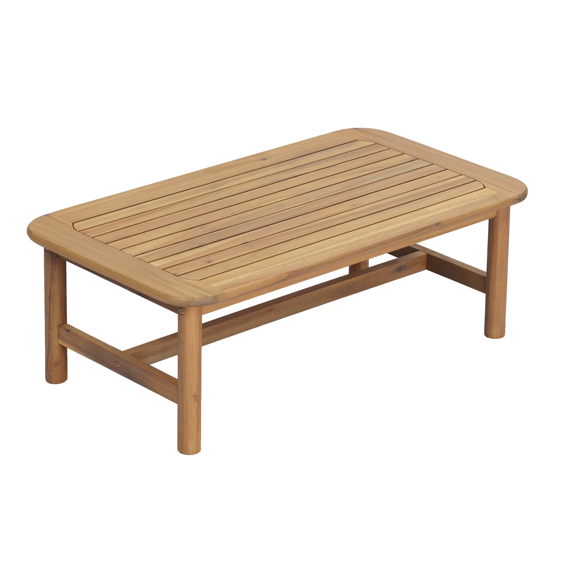 Christopher Knight Home 39" Outdoor Rectangular Acacia Wood Coffee Table, Slatted Top, Light Teak