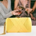 thumbnail image 4 of pitrice Sac à Main de Soirée avec Sangle Amovible Sac à Main Élégant à Franges pour Mariage Jaune, 4 of 8