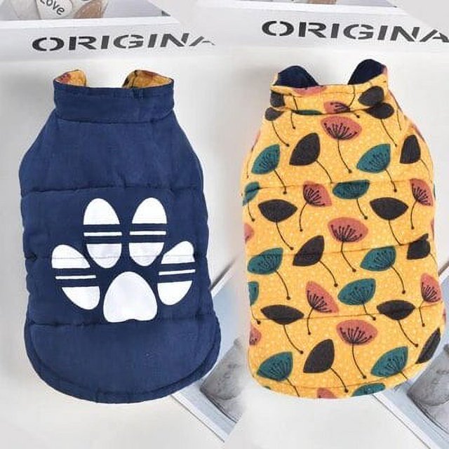 Two Side Wear French Bulldog Terrier Coat Jacket Costume Pets Clothing Retriever Down Vest XS XXXL XXL Cat Puppy Pugs Outfit ShopWise Round