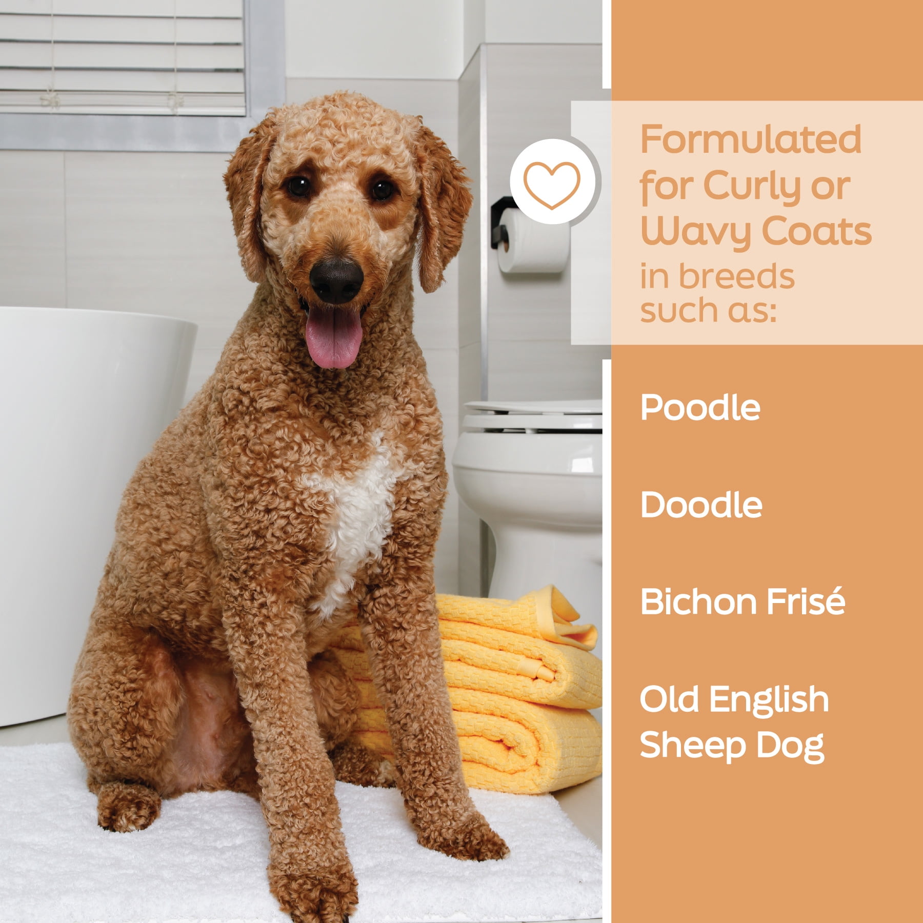 Hartz True Coat Curly or Wavy Dog Shampoo, 5 in 1 Detangles & Conditions with Oat Milk, Coconut Oil & Shea Butter, 16 oz