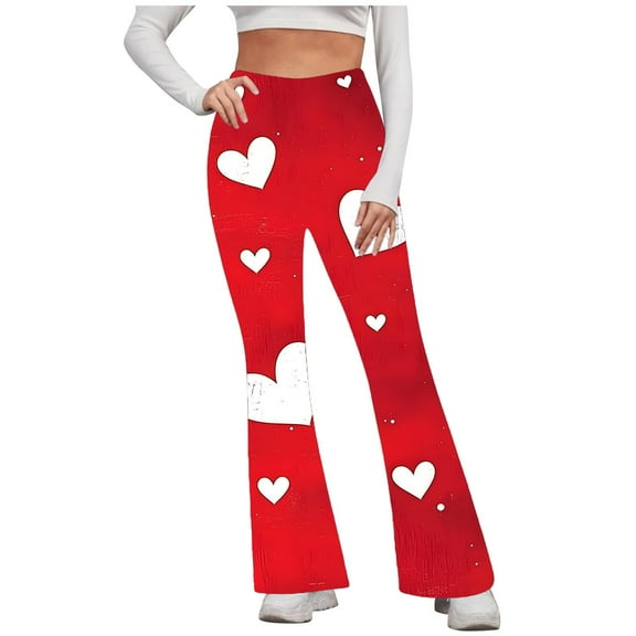 Valentines Day Clearance!Tbopshirt Flare Leggings,Flare Yoga Pants for Women with Tummy Control,Solid Color High-Waisted Wide Leg Tight Fitting Hip Shaping Flared Pants,S-XXL