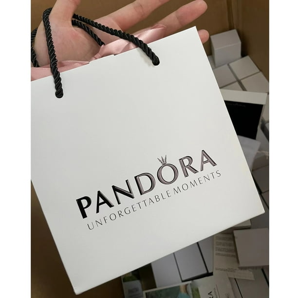 Pandora Original Caja De Embalaje Pulsera Collar Anillo Charm Bolso de franela La bolsa de asas Joyería Accesorios